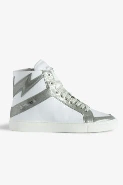 Zadig & Voltaire ZV1747 High Flash High-Top Sneakers Silver