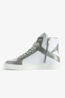 Zadig & Voltaire ZV1747 High Flash High-Top Sneakers Silver -Zadig & Voltaire Shop SWSN00453 SILVER 2
