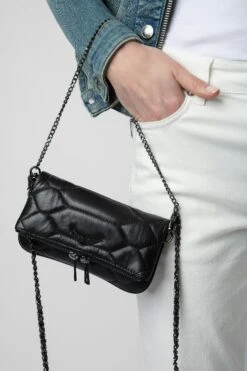 Zadig & Voltaire Rock Nano Quilted Leather Clutch Black -Zadig & Voltaire Shop WKAB2003F NOIR 7