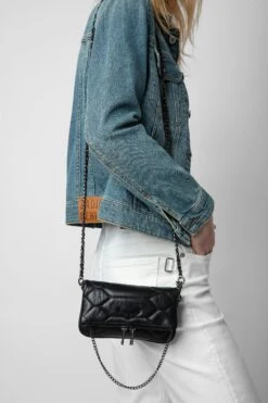 Zadig & Voltaire Rock Nano Quilted Leather Clutch Black -Zadig & Voltaire Shop WKAB2003F NOIR 8