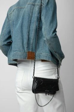 Zadig & Voltaire Rock Nano Quilted Leather Clutch Black -Zadig & Voltaire Shop WKAB2003F NOIR 9