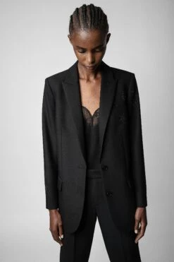 Zadig & Voltaire Viva Strass Star Blazer Black