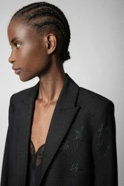Zadig & Voltaire Viva Strass Star Blazer Black 8 Zadig & Voltaire Viva Strass Star Blazer Black -Zadig & Voltaire Shop WKCA0202F NOIR 4 1