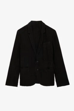 Zadig & Voltaire Viks Linen Blazer Black 9 Zadig & Voltaire Viks Linen Blazer Black -Zadig & Voltaire Shop WMBL00160 NOIR