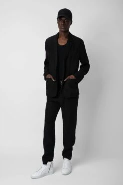 Zadig & Voltaire Viks Linen Blazer Black