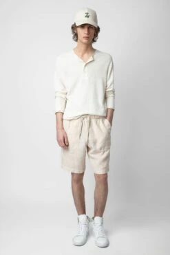 Zadig & Voltaire Pixel Linen Bermuda Shorts Naturel