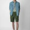 Zadig & Voltaire Pixel Linen Bermuda Shorts Used Kaki