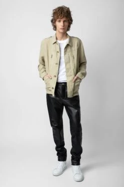 Zadig & Voltaire Kido Linen Jacket Light Beige 7 Zadig & Voltaire Kido Linen Jacket Light Beige -Zadig & Voltaire Shop WMOW00376 LIGHT BEIGE 4