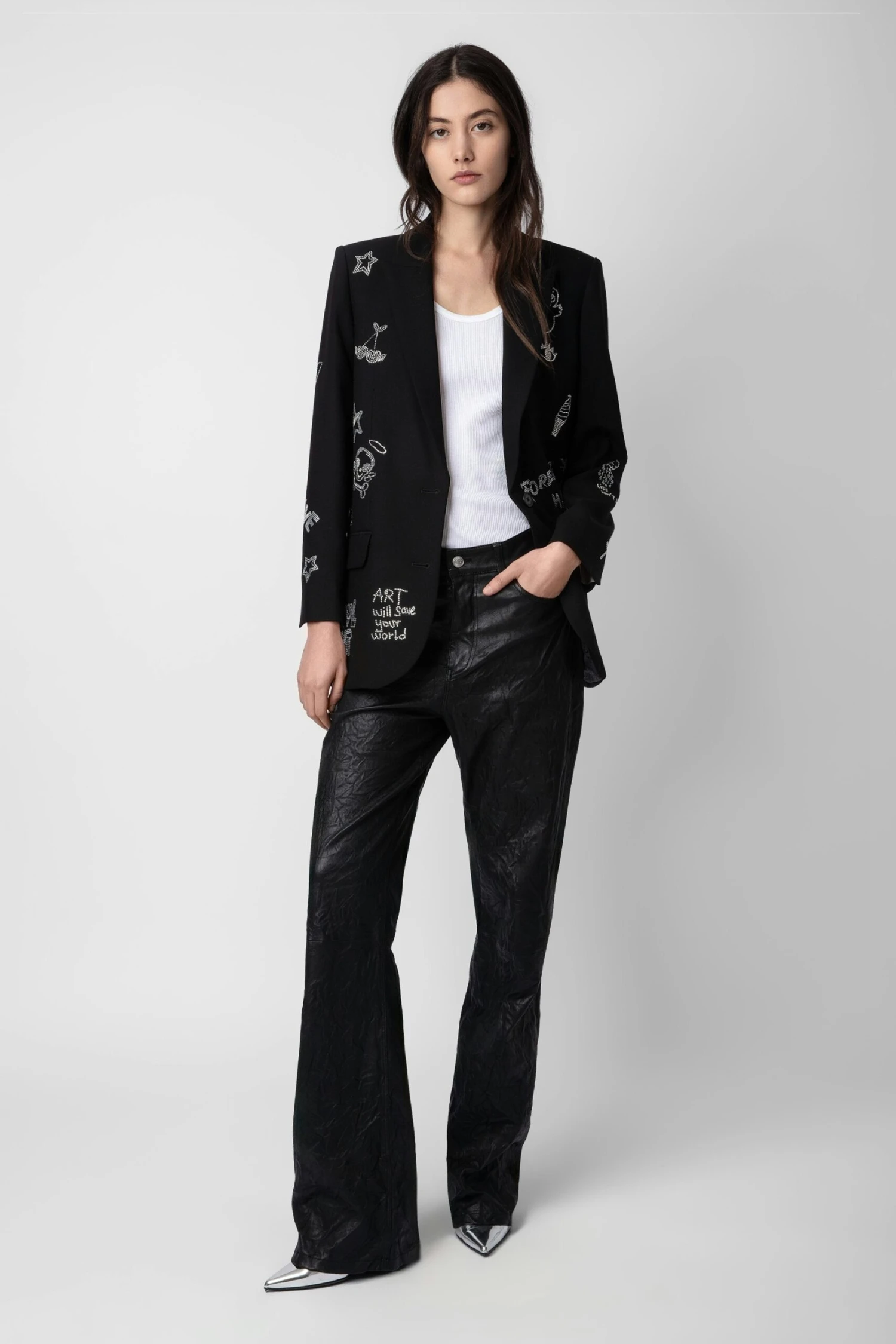 Zadig & Voltaire Viva Diamanté Blazer Black 1 Zadig & Voltaire Viva Diamanté Blazer Black
