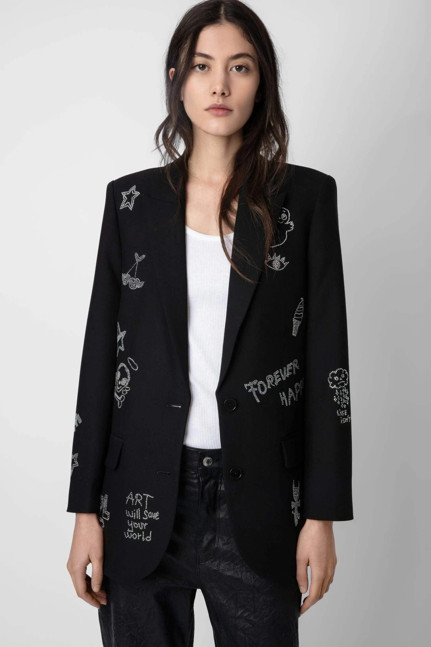 Zadig & Voltaire Viva Diamanté Blazer Black 2 Zadig & Voltaire Viva Diamanté Blazer Black - Image 2