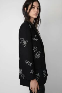 Zadig & Voltaire Viva Diamanté Blazer Black 10 Zadig & Voltaire Viva Diamanté Blazer Black -Zadig & Voltaire Shop WWBL00841 NOIR 5