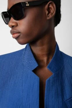 Zadig & Voltaire Very Linen Blazer Deep Sea -Zadig & Voltaire Shop WWBL00848 DEEP SEA 4