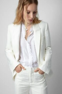 Zadig & Voltaire Vow Linen Blazer White