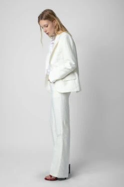 Zadig & Voltaire Vow Linen Blazer White -Zadig & Voltaire Shop WWBL00850 BLANC 4