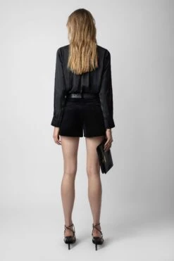 Zadig & Voltaire Pink Velvet Shorts Encre 8 Zadig & Voltaire Pink Velvet Shorts Encre -Zadig & Voltaire Shop WWBS00001 ENCRE 4