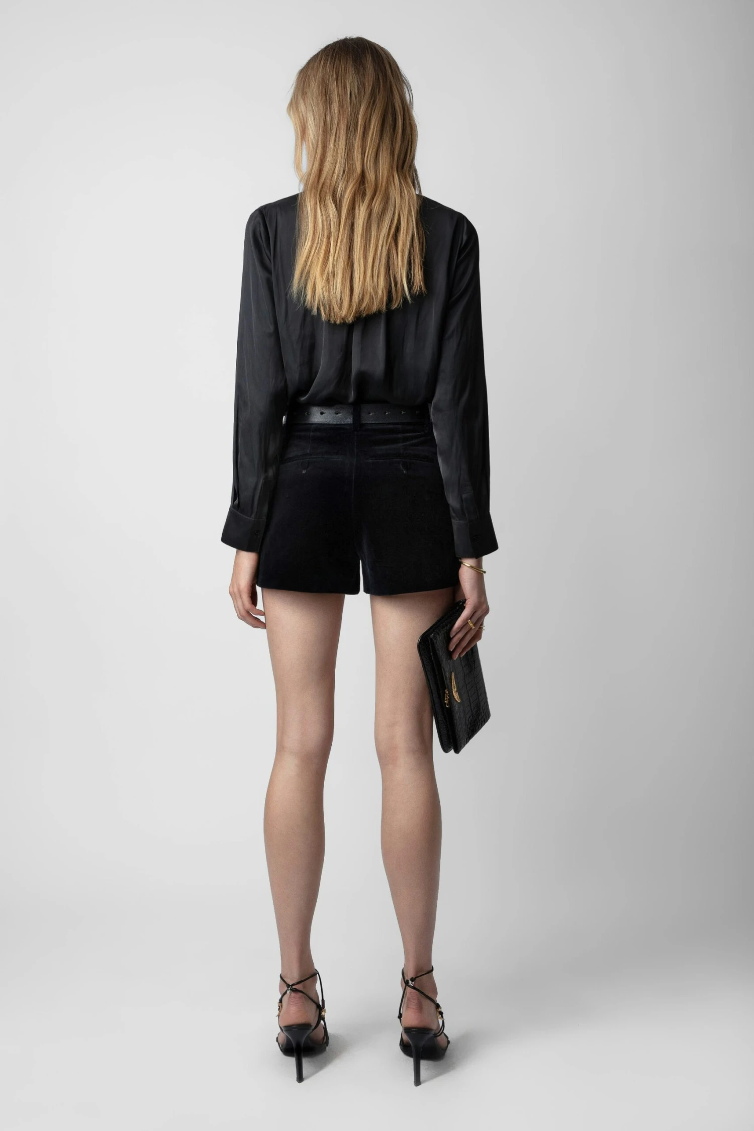 Zadig & Voltaire Pink Velvet Shorts Encre 4 Zadig & Voltaire Pink Velvet Shorts Encre - Image 4