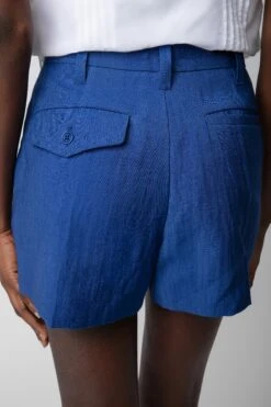 Zadig & Voltaire Please Linen Shorts Deep Sea -Zadig & Voltaire Shop WWBS00132 DEEP SEA 5