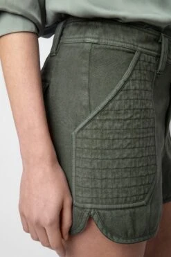 Zadig & Voltaire Sei Shorts Kaki -Zadig & Voltaire Shop WWBS00133 KAKI 4