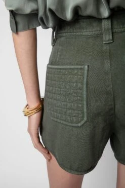 Zadig & Voltaire Sei Shorts Kaki -Zadig & Voltaire Shop WWBS00133 KAKI 6