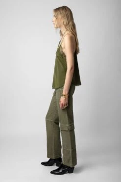Zadig & Voltaire Christy Silk Camisole Dark Olive 7 Zadig & Voltaire Christy Silk Camisole Dark Olive -Zadig & Voltaire Shop WWCR00006 DARK OLIVE 8