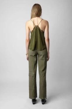 Zadig & Voltaire Christy Silk Camisole Dark Olive 8 Zadig & Voltaire Christy Silk Camisole Dark Olive -Zadig & Voltaire Shop WWCR00006 DARK OLIVE 9