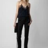 Zadig & Voltaire Christy Diamanté Silk Camisole Encre