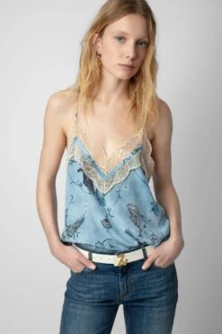 Zadig & Voltaire Christo Silk Camisole Glacier
