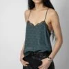 Zadig & Voltaire Claudy Silk Jacquard Camisole Nori