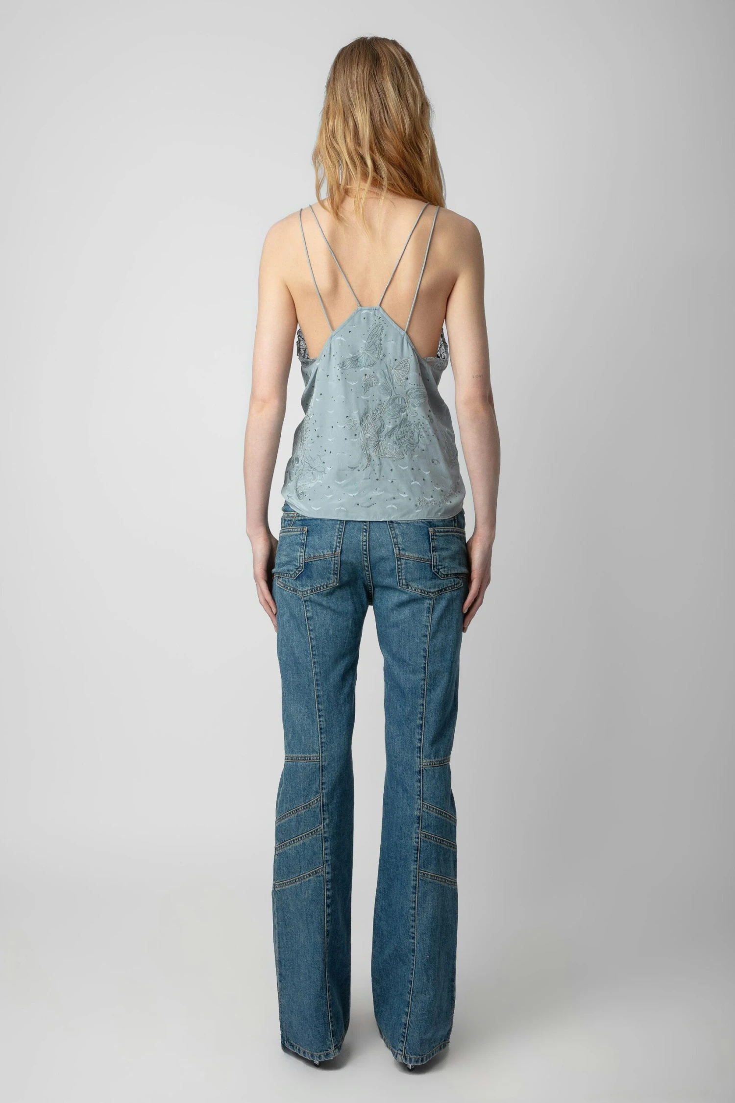 Zadig & Voltaire Capela Diamanté Silk Jacquard Camisole Glacier 5 Zadig & Voltaire Capela Diamanté Silk Jacquard Camisole Glacier - Image 5