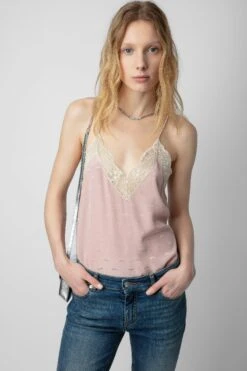 Zadig & Voltaire Christy Silk Jacquard Camisole Primrose
