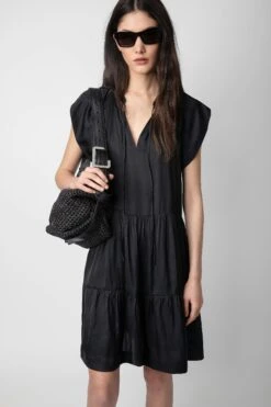 Zadig & Voltaire Rito Satin Dress Black 13 Zadig & Voltaire Rito Satin Dress Black -Zadig & Voltaire Shop WWDR00022 NOIR 3