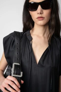 Zadig & Voltaire Rito Satin Dress Black 16 Zadig & Voltaire Rito Satin Dress Black -Zadig & Voltaire Shop WWDR00022 NOIR 4 1