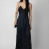 Zadig & Voltaire Rayonne Satin Dress Encre