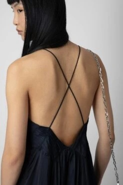 Zadig & Voltaire Rayonne Satin Dress Encre -Zadig & Voltaire Shop WWDR01076 ENCRE 6