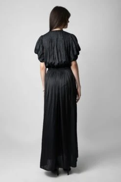 Zadig & Voltaire Reina Satin Dress Black 7 Zadig & Voltaire Reina Satin Dress Black -Zadig & Voltaire Shop WWDR01258 NOIR 5