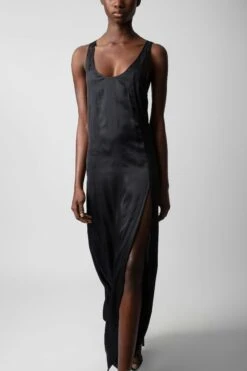 Zadig & Voltaire Rarys Satin Dress Black -Zadig & Voltaire Shop WWDR01315 NOIR 4