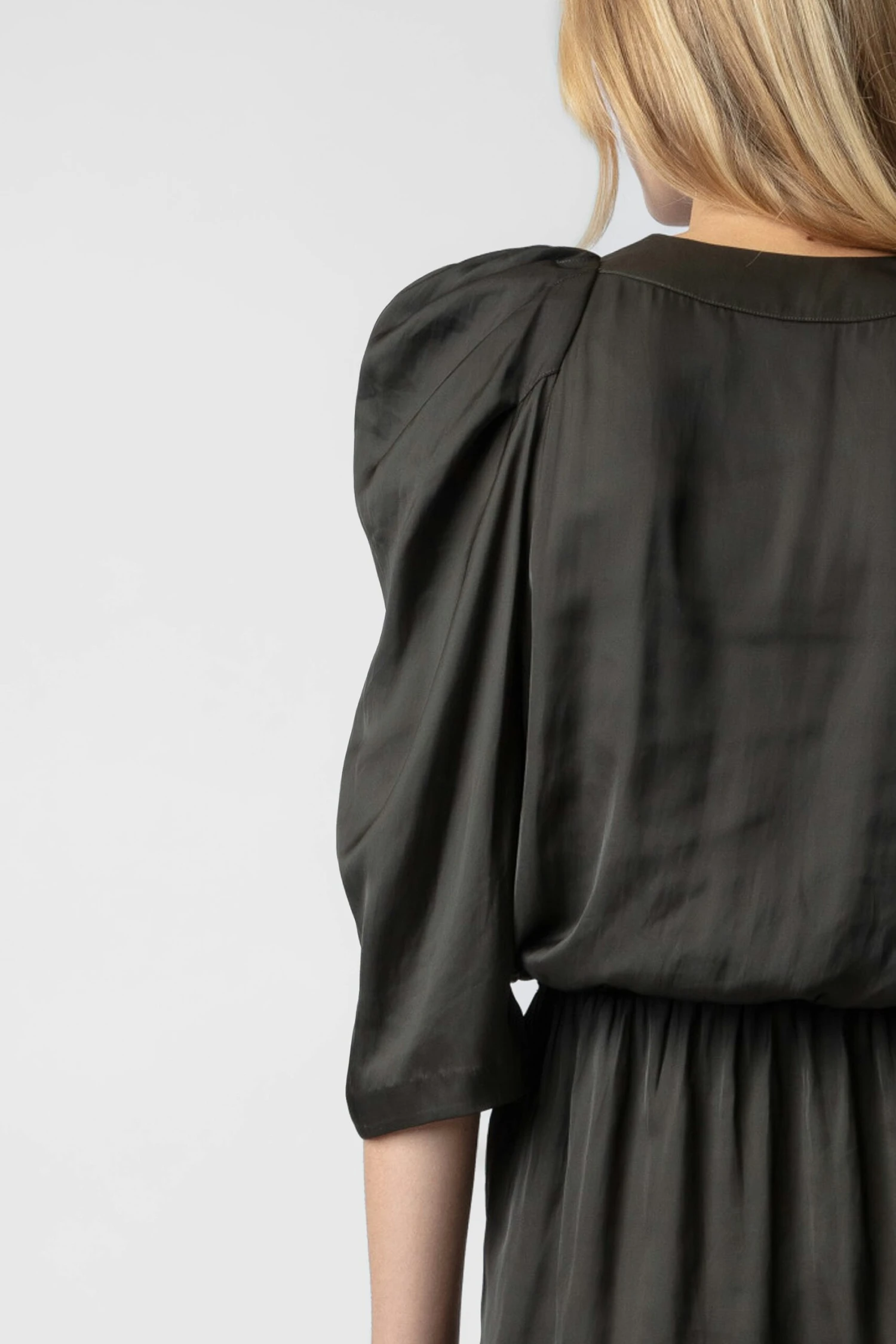 Zadig & Voltaire Ruz Satin Dress Slate 3 Zadig & Voltaire Ruz Satin Dress Slate - Image 3