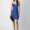 Zadig & Voltaire Rayonna Satin Dress Deep Sea