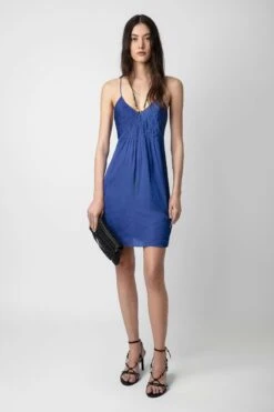Zadig & Voltaire Rayonna Satin Dress Deep Sea