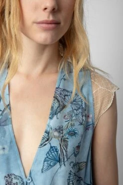 Zadig & Voltaire Rolanys Silk Dress Glacier -Zadig & Voltaire Shop WWDR01321 GLACIER 5