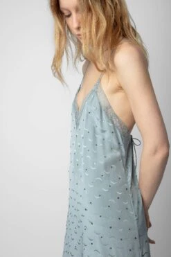 Zadig & Voltaire Reman Silk Jacquard Dress Glacier -Zadig & Voltaire Shop WWDR01337 GLACIER 7
