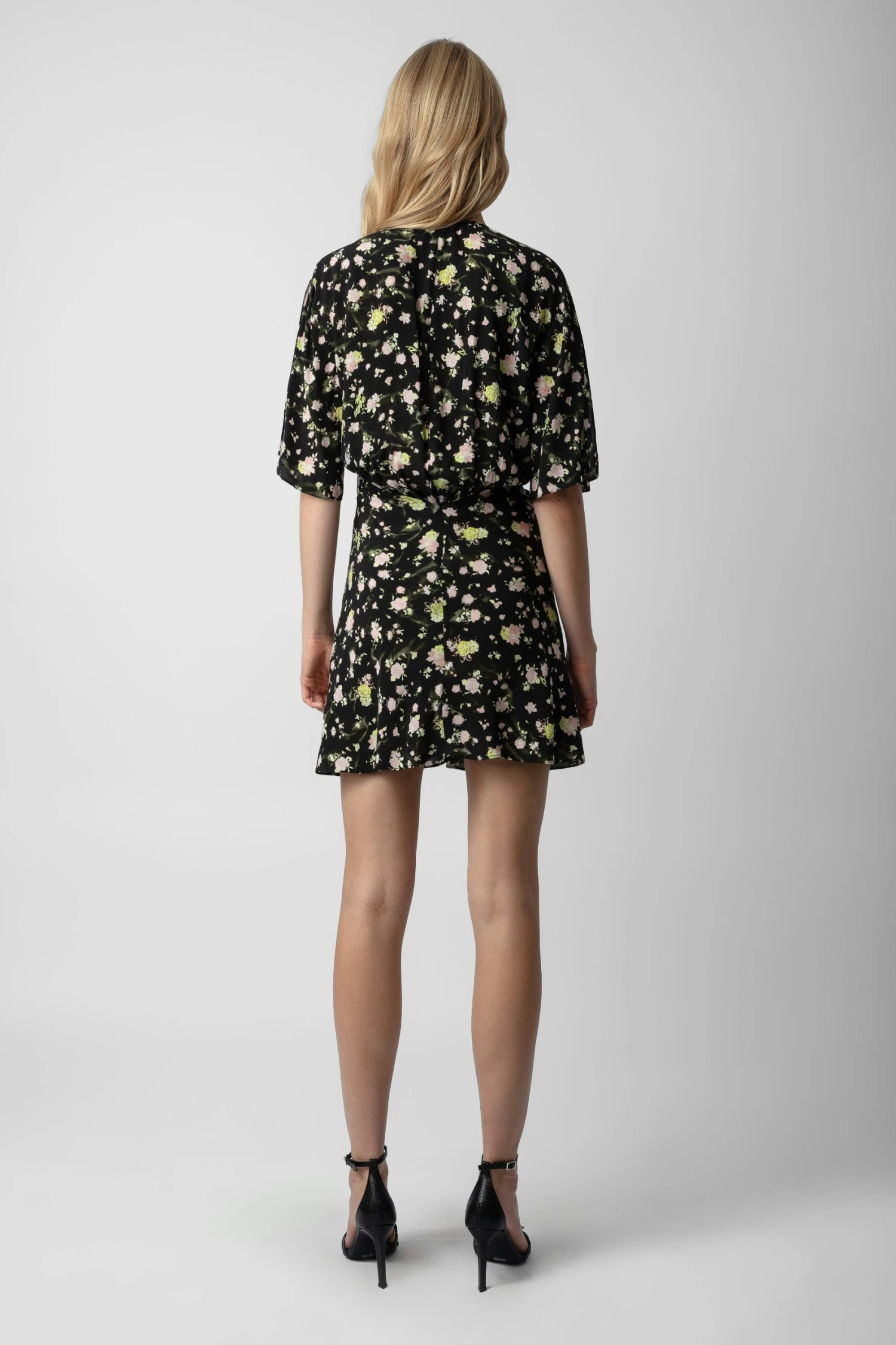 Zadig & Voltaire Rozom Soft Crinkle Roses Dress Black 4 Zadig & Voltaire Rozom Soft Crinkle Roses Dress Black - Image 4