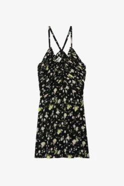 Zadig & Voltaire Randa Soft Crinkle Roses Dress Black 11 Zadig & Voltaire Randa Soft Crinkle Roses Dress Black -Zadig & Voltaire Shop WWDR01344 NOIR 1