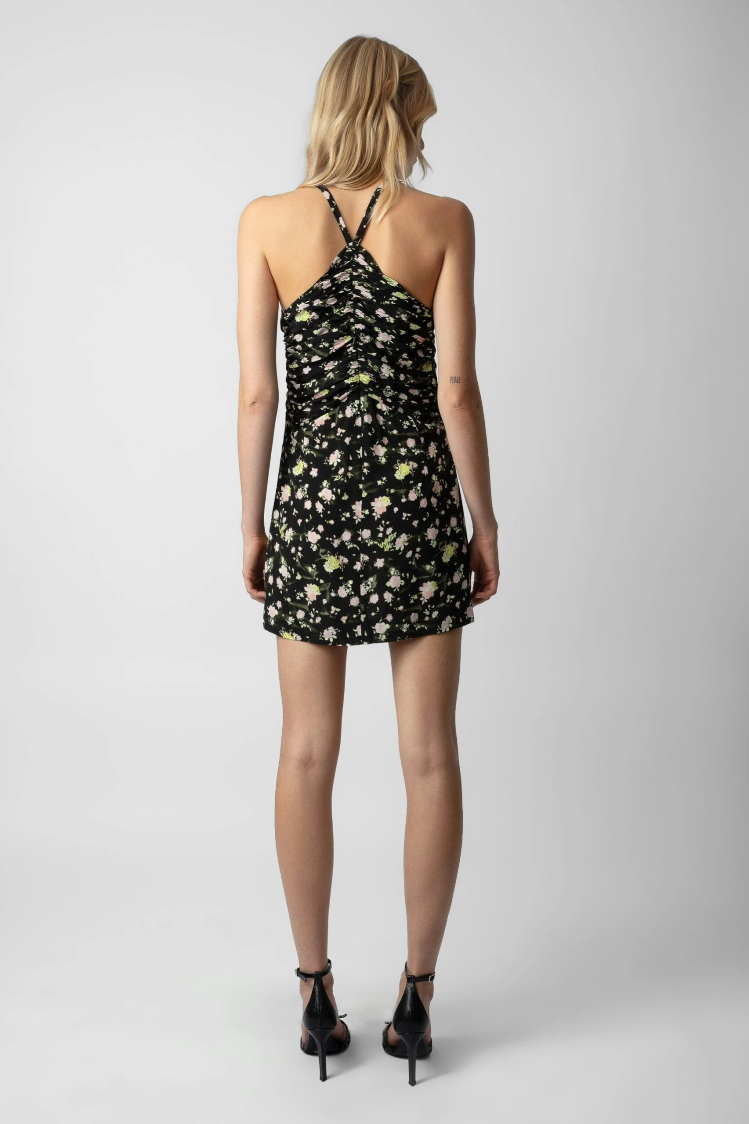 Zadig & Voltaire Randa Soft Crinkle Roses Dress Black 4 Zadig & Voltaire Randa Soft Crinkle Roses Dress Black - Image 4