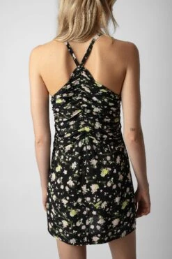 Zadig & Voltaire Randa Soft Crinkle Roses Dress Black 10 Zadig & Voltaire Randa Soft Crinkle Roses Dress Black -Zadig & Voltaire Shop WWDR01344 NOIR 6 1