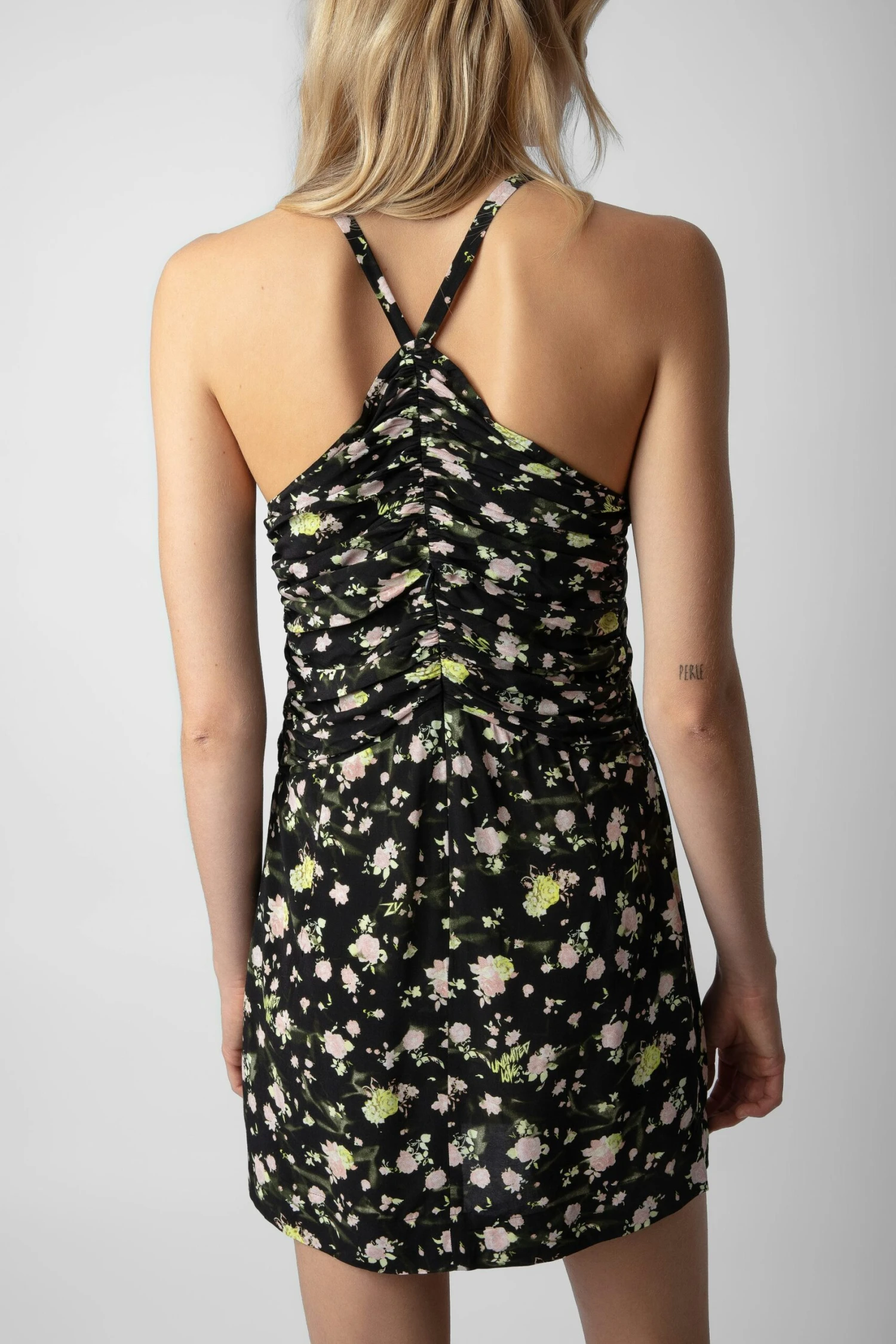 Zadig & Voltaire Randa Soft Crinkle Roses Dress Black 5 Zadig & Voltaire Randa Soft Crinkle Roses Dress Black - Image 5