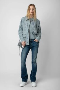 Zadig & Voltaire Kid Linen Jacket Glacier -Zadig & Voltaire Shop WWOW00634 GLACIER 3