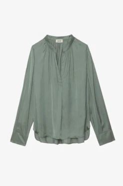 Zadig & Voltaire Tink Satin Blouse Treillis -Zadig & Voltaire Shop WWSH00021 TREILLIS