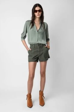 Zadig & Voltaire Tink Satin Blouse Treillis