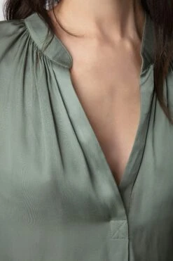 Zadig & Voltaire Tink Satin Blouse Treillis -Zadig & Voltaire Shop WWSH00021 TREILLIS 4